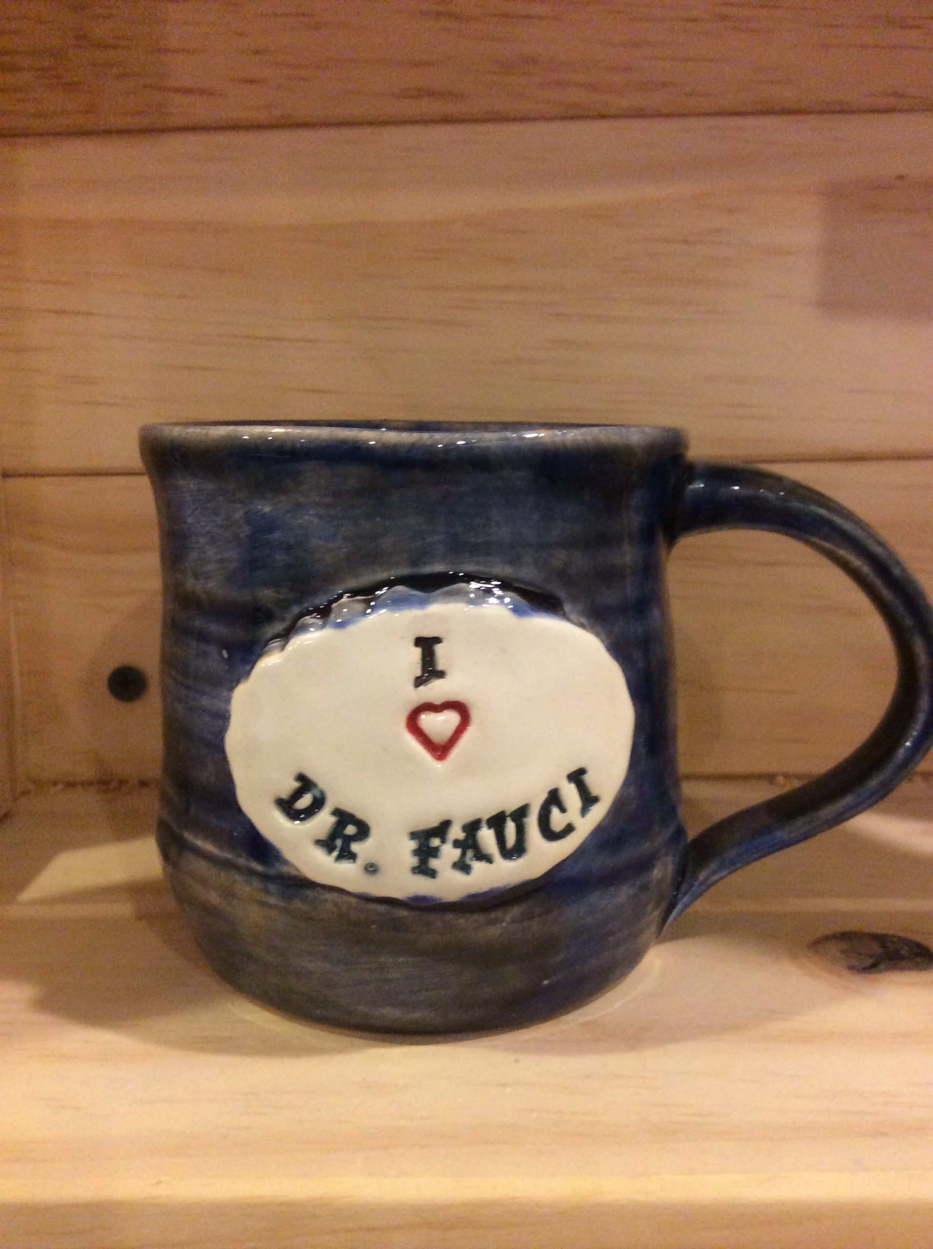 I Love Dr. Fauci Mug: Small Royal Blue